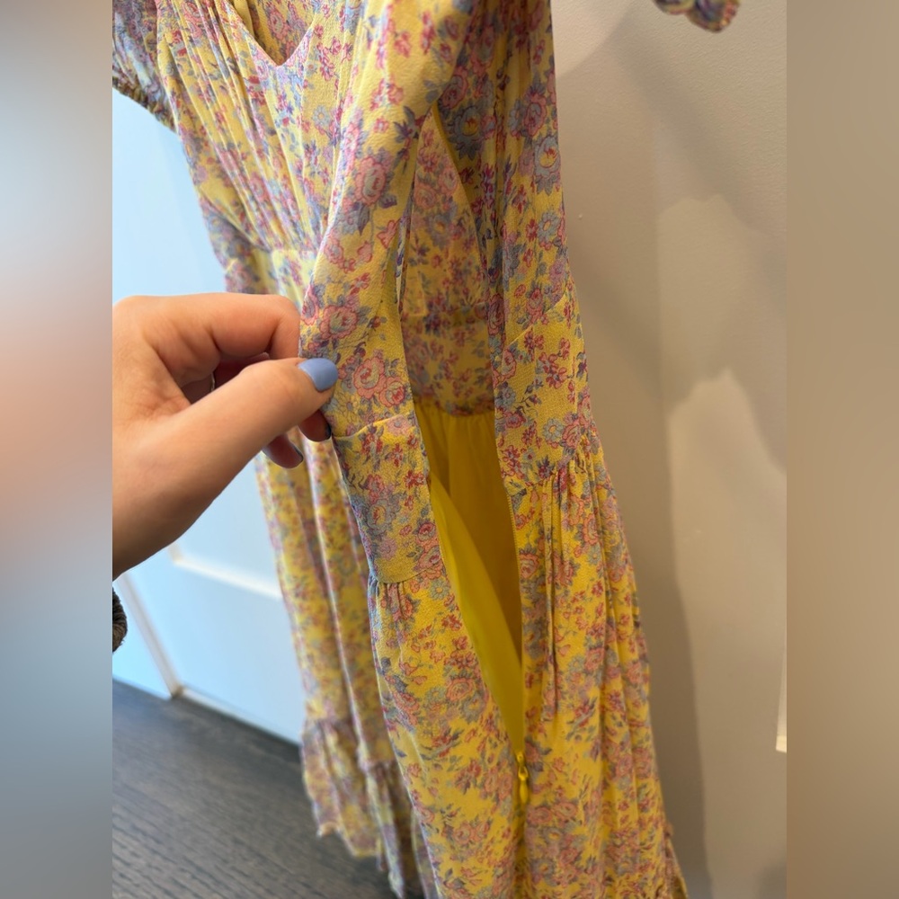 Loveshackfancy Silk Multicolor Yellow Purple Pink… - image 6